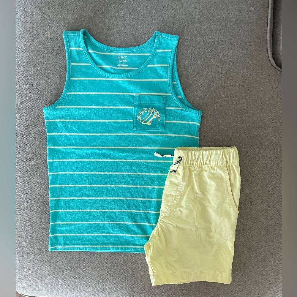 CARTERS BOYS STRIPED TANK & SHORTS SET